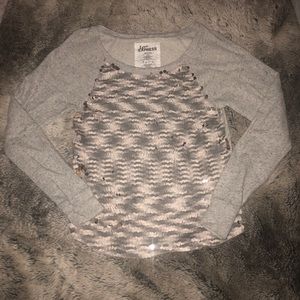 Express Gray Sweater with Reversible Sequins